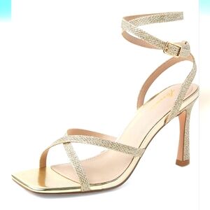 Elegant Gold Strappy Heels